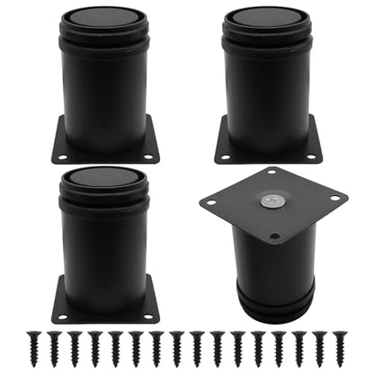 Hitefu 3" Stainless Steel Furniture Legs, 4 Pack, Black - size: 3 Inch