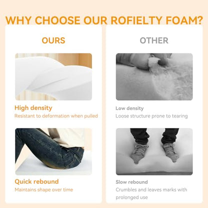 ROFIELTY Upholstery Foam Padding 1" x 24" x 72" (3PC), High Density Foam for Couch Cushion Replacement & DIY Furniture Repair - size: 72"×24"×1"