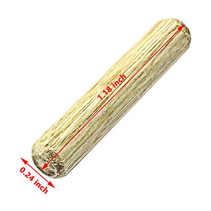Yoohey Wooden Dowel Pins, 6 x 30mm, 100pcs - size: 6 x 30mm