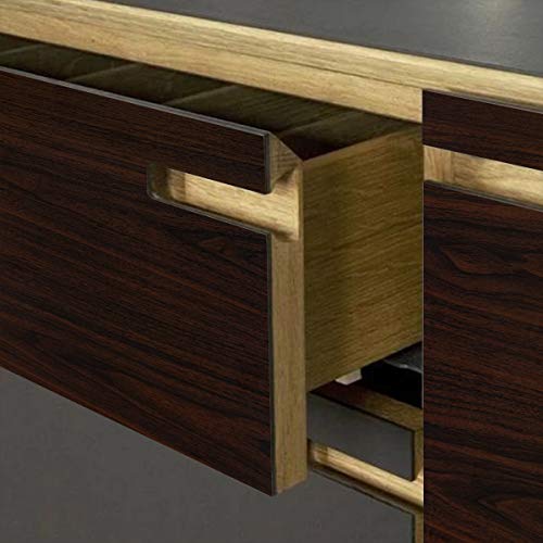 TOTIO Extra Wide Wood Grain Contact Paper Dark Brown 31.5x157in Thick Matte Black Walnut Textured Wallpaper Peel Stick Waterproof Self Adhesive Furniture Stickers Vinyl Wall Stickers Chocolate Brown - color: Chocolate Brown, size: 31.5" x 157"