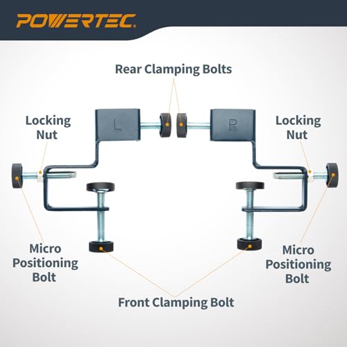 POWERTEC Drawer Front Installation Clamps, Adjustable Cabinet Face Clamp Set, Quick Mounting & Alignment Tool for Woodworking, 4 Pack - 71181-P2 - style: Cabinet Installation Clamps (2PK)