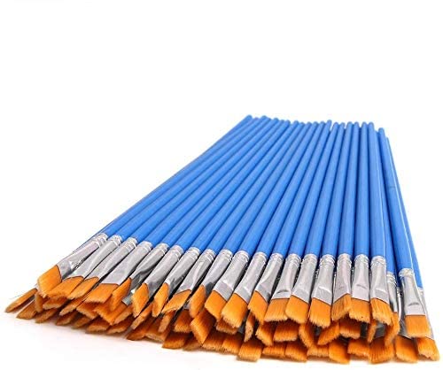DECYOOL 60 Pcs Flat Paint Brushes Bulk, Small Paint Brush Set for Painting - style: Flat Brushes