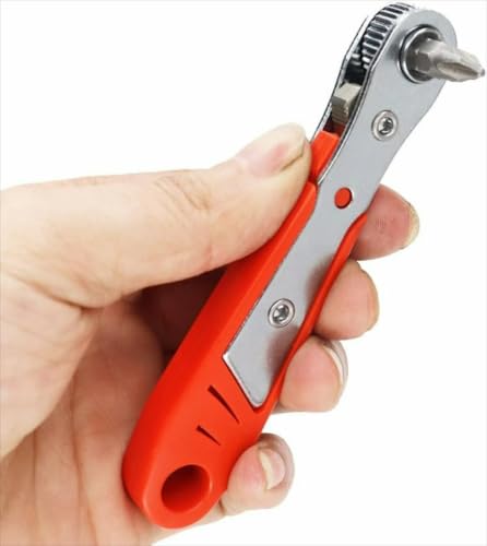10-In-1 Angled Ratchet Screwdriver Set, 90 Degree Right Angle, Practical - color: Red
