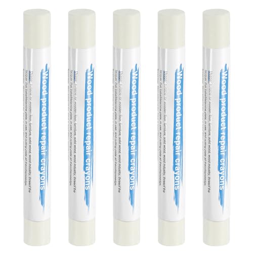 HARFINGTON 5pcs Wood Filler Sticks Wooden Wax Touch Up Furniture Repair Crayons for Scratch Hole Wood, Pale - color: Pale