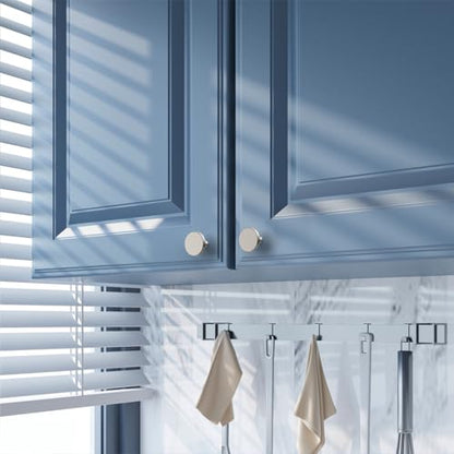 Amerdeco 10 Pack Brushed Satin Nickel Cabinet Knobs Single Hole Cabinet Pulls - color: Brushed Satin Nickel, size: Knobs
