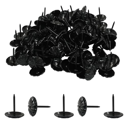 100 Pcs Upholstery Tacks, 3/4 Inch, Black, 18 x 23mm