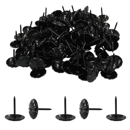 100 Pcs Upholstery Tacks, 3/4 Inch, Black, 18 x 23mm