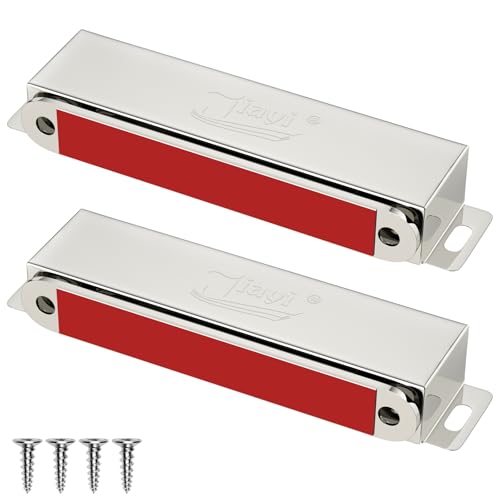 Jiayi 2 Pack Door Magnets Heavy Duty 90 Lbs Cabinet Magnets Stainless Steel Strong Magnetic Catch for Kitchen Cupboard Wardrobe Closet RV Cabinet Drawer Latch Closure - size: 90 lb (2 Pack) - Silver