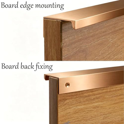 Dark Gold Finger Pulls, 5.9 Inch, 5.04 Inch Centers, 6Pcs - color: Gold, size: 150mm/5.9", style: Straight Edge