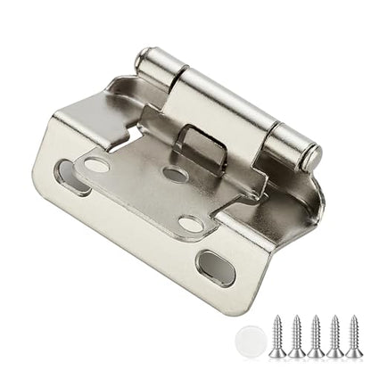 4 Pack 2 Pair Brushed Nickel Cabinet Hinges, 1/2" Semi Wrap Kitchen Hinge - color: Satin Nickel, size: 1/2" Semi Wrap