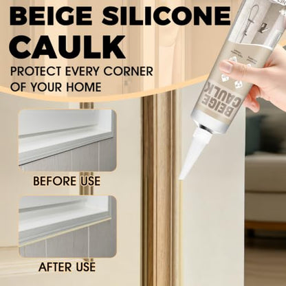 JAOJAO Beige Caulk, Waterproof & Weatherproof, Easy to Squeeze Tube, 100ml - color: Beige, size: 100ML