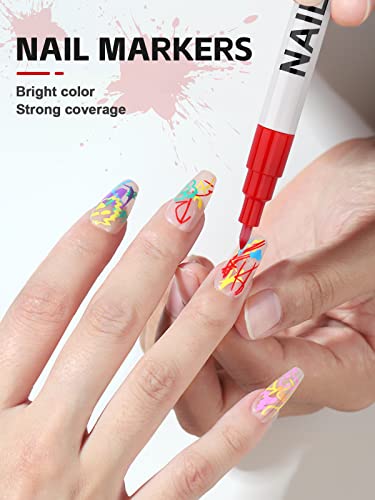 Kalolary Nail Art Pens Set 6 Color 3D Nail Art Makers - color: 6 Color