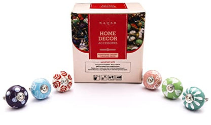 NAQSH Ceramic Cabinet Knobs Kitchen Drawer Knob Handpainted Cupboard Door & Drawers Pulls (Pink Heart, 12) - style: Pink Heart