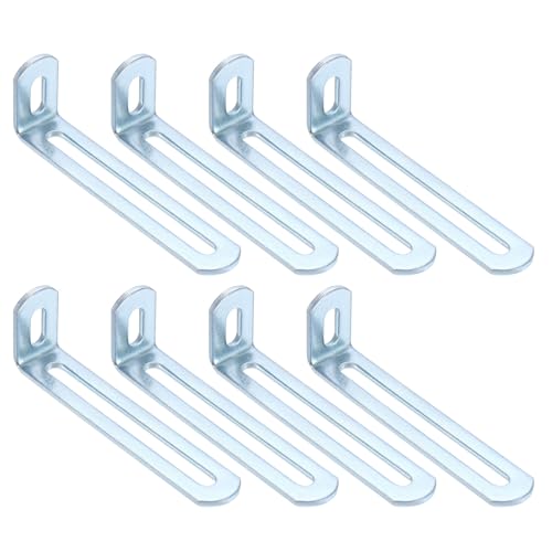 uxcell 8 Pcs Adjustable Right Angle Brackets 3.9"x1.2"x0.7" Silver - color: Silver, size: 3.9"x1.2"x0.7"