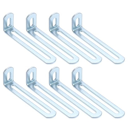 uxcell 8 Pcs Adjustable Right Angle Brackets 3.9"x1.2"x0.7" Silver - color: Silver, size: 3.9"x1.2"x0.7"