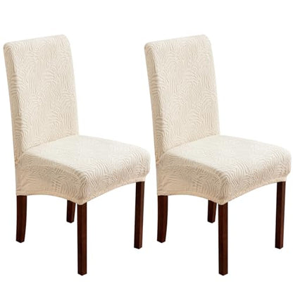 Dining Chair Covers Set of 2, Stretch Parsons Chair Slipcovers - color: Beige, size: 2 Pack