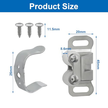 20 Pcs Cabinet Catch Heavy Duty Iron Steel Double Post