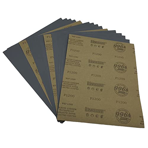 1200 Grit Wet Dry Sandpaper, 15PCS 9x11 Inch Silicon Carbide Sanding Sheets - style: Grit 1200