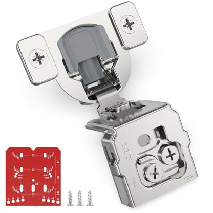 Chibery 60 Pack 1-1/2" Overlay 3D Soft Close Concealed Hinge for Face Frame Door, Self Closing Hinges, 105° Smooth Slow Close Quite, Hidden Stainless Steel Hinge for Kitchen Cabinet Door, Satin Nickel - size: 1-1/2" Overlay