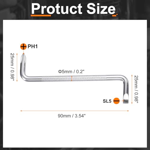 HARFINGTON 4pcs Offset Screwdriver Set PH1/SL5 Phillips Slotted Head - size: PH1/SL5