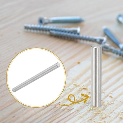 PATIKIL 6mm x 100mm Dowel Pin Stainless Steel, 6 Pcs 304 Stainless Steel Pegs Shelf Pins Rod Support Metal Fasten Elements for Shelves Furniture Fixing Component, Silver - size: 6mm x 100mm