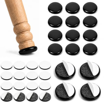 Self-Adhesive Chair Sliders for Carpet, 1-1/4 Inch, Black, 16 PCS - color: Black-16 Pcs
