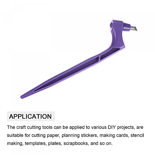 uxcell Craft Cutting Tools, 360 Degree Rotating Blades Stainless Steel Cutter with 15 Degree Blade for DIY Crafts Stencils Scrapbooks, Purple - color: Purple