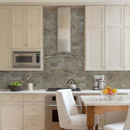 STICKGOO 10-Sheet Subway Tile Peel and Stick Backsplash, Rust Slate - color: Rust Slate