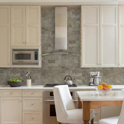 STICKGOO 10-Sheet Subway Tile Peel and Stick Backsplash, Rust Slate - color: Rust Slate