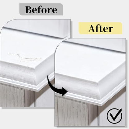 Wood Touch Up Paint - 1 Oz Touch Up Paint Pen for Wood Refinishing, Quick-Dry Paint for Scratches, Spots and Chips on Furniture, Tables,Cabinets, Doors, and Dressers (White)