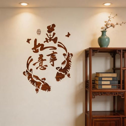 TIAMECH A4 Reusable Chinese Koi Fish Carp Stencil for Painting - style: Chinese Koi Fish
