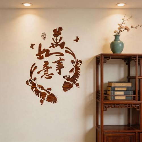 TIAMECH A4 Reusable Chinese Koi Fish Carp Stencil for Painting - style: Chinese Koi Fish