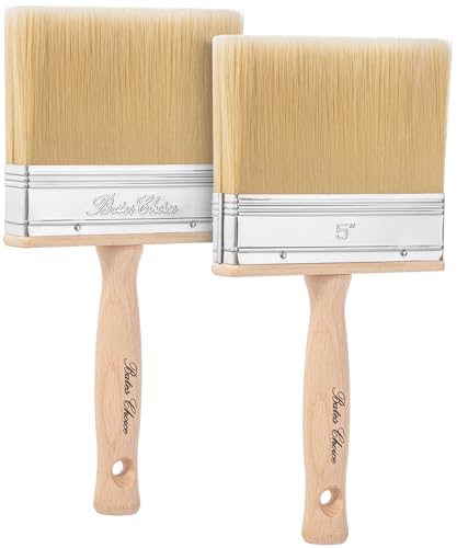 Bates- Deck Stain Brush, 5 Inch, 2 Pack, Wooden Handle, Stain Brushes for Wood, Deck Brush, Large Paint Brushes