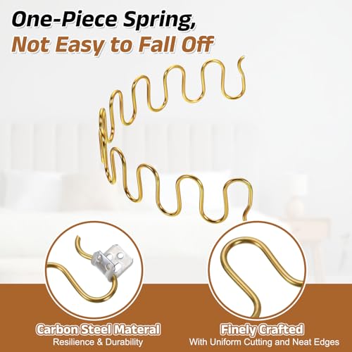 uxcell 2Pcs 17.7" Upholstery Spring Replacement Kit, Carbon Steel Sagging Cushions Repair Kit Arch Spring with Balance Hooks, S Spring Clips, Screws for Sofa Recliner Chair, Gold - color: Gold, size: 17.7"