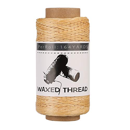 Jupean Waxed Thread for Leather Threads Wax Thread for Leather Sewing - color: Nature Color