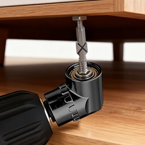 1Pcs Right Angle Drill, Drill Bit Extension Holder 105 Degree Angle Drills Attachment, Hex Shank Angles Adapter for Electric Screwdriver, Black - color: Black