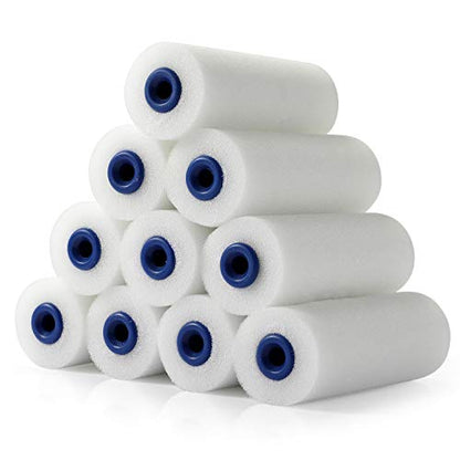 KUPOO 4" Foam Paint Roller High Density Covers for Mini Roller Kit11PCS