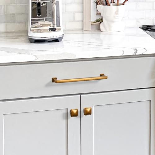 Antique Brass Cabinet Handles Kitchen Pulls 7.5 Inch 10 Pack - color: Antique Brass, size: 7.5" Hole Center