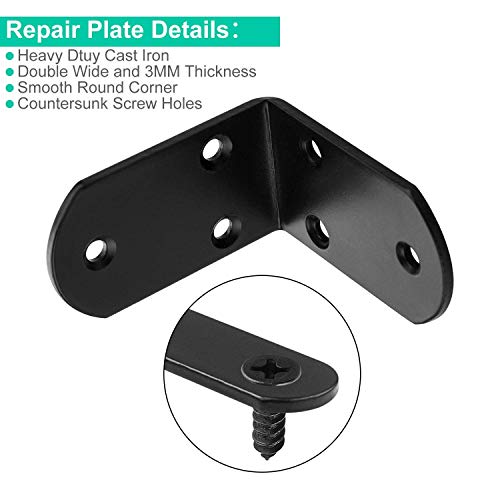 AKOLAFE 16PCS Wide L Brackets Heavy Duty 2.5x2.5 Inch Metal Corner Brace 90 Degree Right Angle Joint Fastener Black L Bracket for Wood Furniture Table Shelf Board Cabinet Bedframe Wall