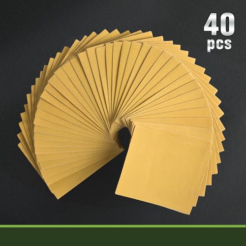 1/4 Sandpaper Sheet 320 Grit 40PCS 4.5 x 5.5 Inch Hook and Loop Sandpaper 1/4 Sheet Sanding Discs for Palm Sander,Wood,Metal,Automotive - style: 320grit