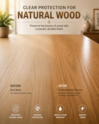 Water Based Polyurethane Acrylic Wood Sealer with Tools - color: Matte