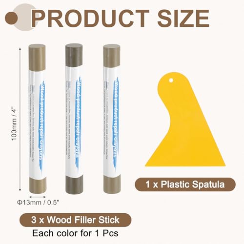 uxcell 3Pcs Wood Filler Sticks Wax Crayons 3 Colors Modern Tech Wood Series - color: Modern Tech Wood Series