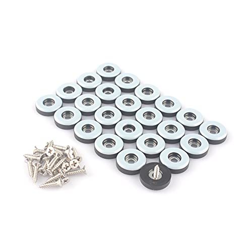 Teflon Furniture Sliders Pads(24 Pack 7/8 inch(22mm) Base),Table/Chair/Cabinet/Sofa Small Size PTFE Glides,Stainless Steel Screw on Protect The Floor,Heavy Duty Sliding Block for Furniture - size: 24 Pack 7/8 inch(22mm) Base
