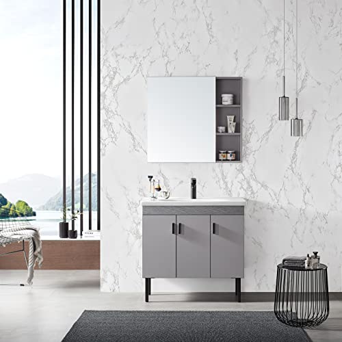 Marble Contact Paper White Extra Wide Peel and Stick for Kitchen Countertop - color: Gray/White, size: 23.6" x 196"