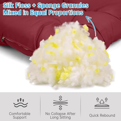 Adirondack Chair Cushion Waterproof Outdoor Rocking Chair Pads - color: Burgundy