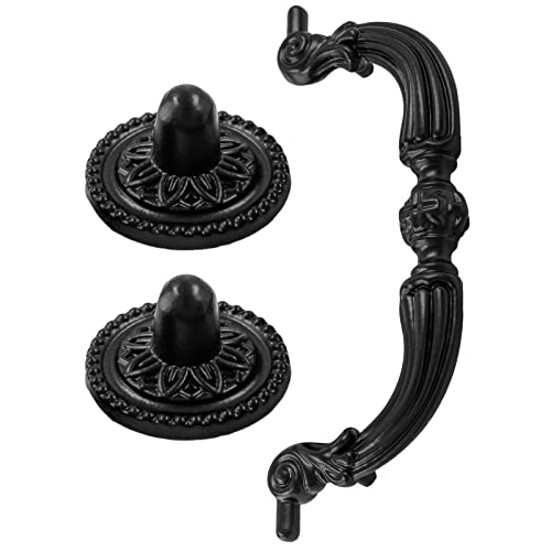 8 Pack 3.5" Hole Center Bail Pull Antique Black Drawer Handle - color: Black(8 PCS), size: 3.5 Inch