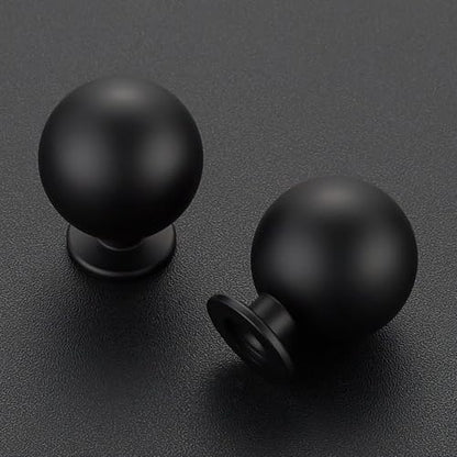 Black Cabinet Knobs 12 Pack Round Ball Drawers Knobs, 1" Diameter - color: Black