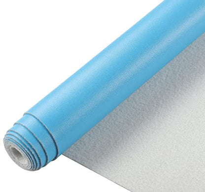 Picheng Smooth Faux Leather Sheets: 13.8"X53" Solid Soft Faux Leather Roll - color: Sky Blue