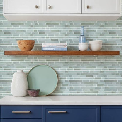 STICKGOO Thicker Peel and Stick Backsplash Tile for Kitchen and Bathroom - color: Solna Green