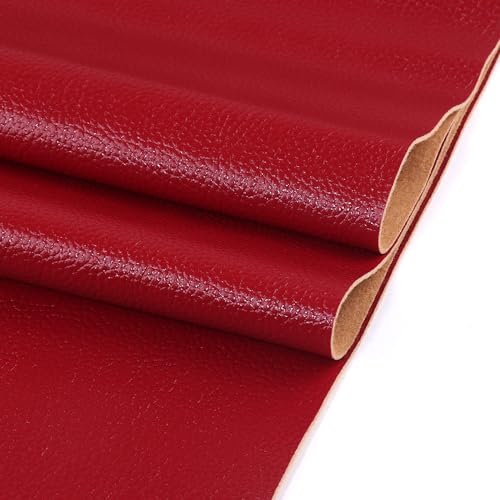 Ramya Faux Leather Sheets Roll 12" X 53"(30cm X 135cm) Upholstery Faux Leather Suitable for Handmade DIY, Earrings, Hair Clips, Sewing Crafts Projects (Maroon Red) - color: Maroon Red